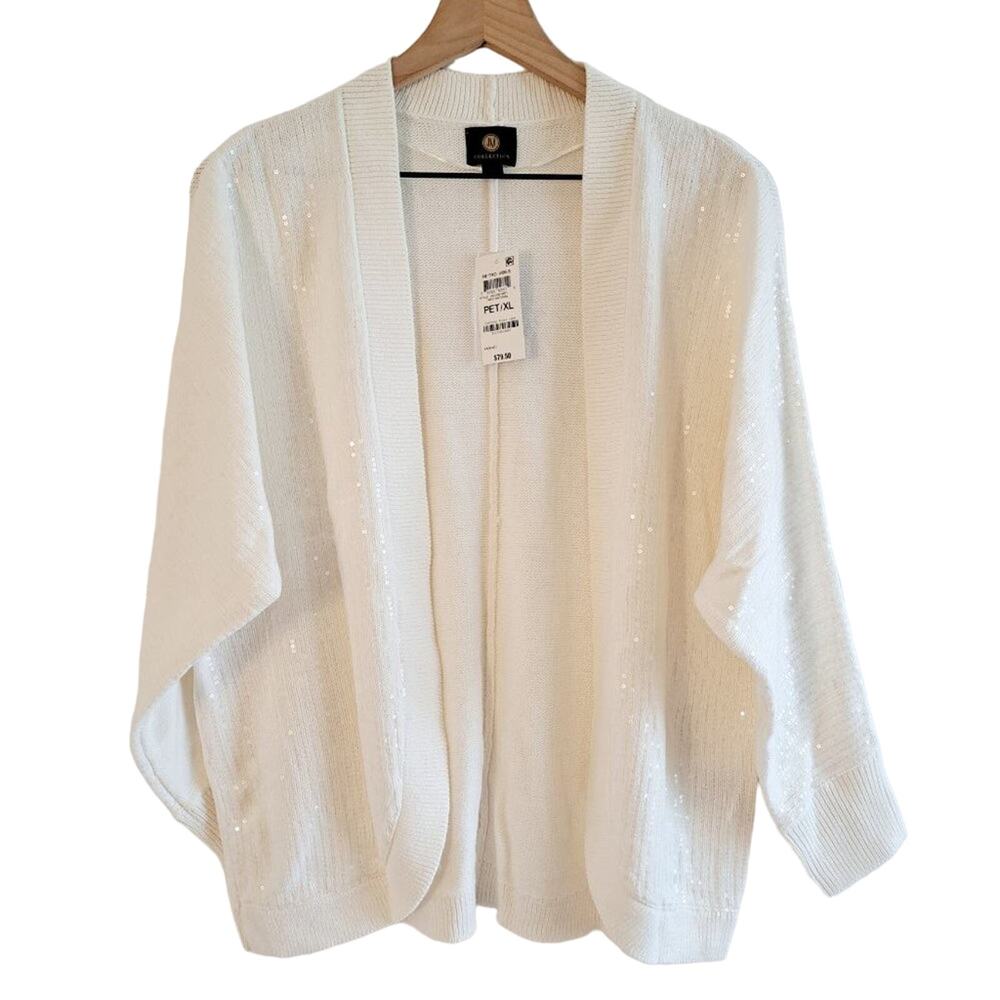 JM Collection Open Front Sequin Knit Cardigan NWT - image 7